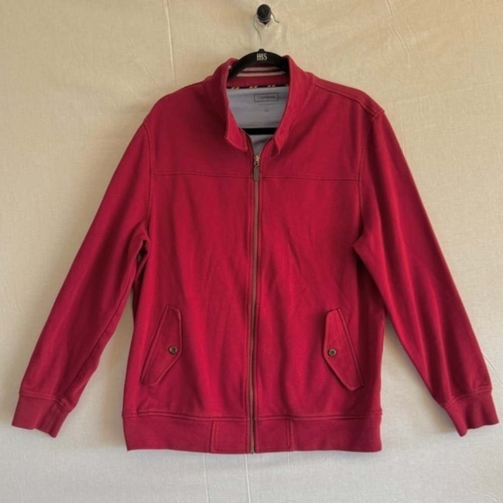 Club Room Men’s Burgundy Zip-Up Jacket Size Large